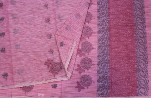 Pure Handloom Kovai Cotton Saree In Rosewood Pink