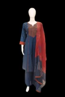 Deep Navy Blue Linen Cotton Salwar
