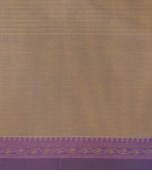 Pure Handloom Kovai Cotton Saree In Sandal Tone