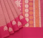 Pure Handloom Temple Cotton Saree In Soft Pink