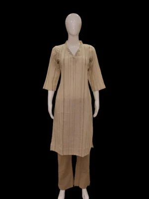 Light Beige Linen Cotton Salwar Set