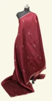 Wine Maroon Semi Tussar Saree