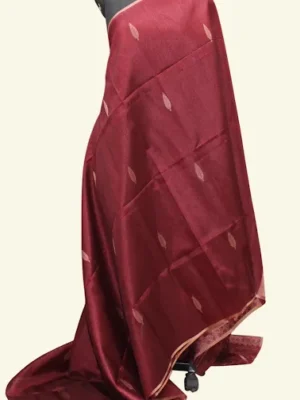Wine Maroon Semi Tussar Saree