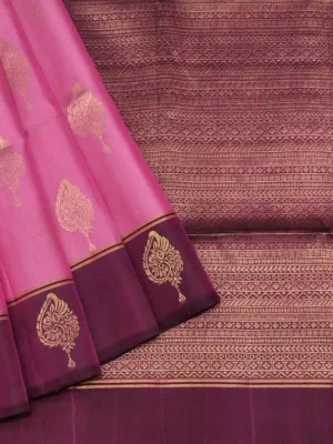 Lotus Pink Handloom Soft Silk Saree