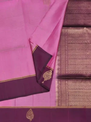 Lotus Pink Handloom Soft Silk Saree CLOSEUP