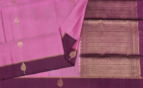 Lotus Pink Handloom Soft Silk Saree