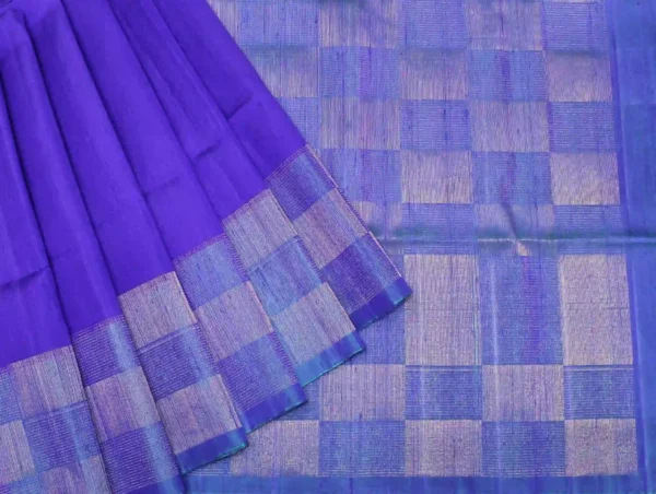 Pure Raw Silk Saree in Dual Violet Purple