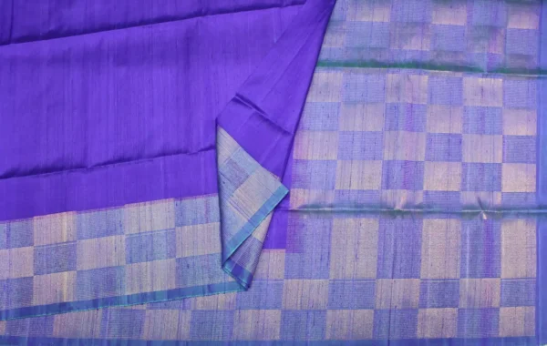 Pure Raw Silk Saree in Dual Violet Purple