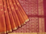 Rust Orange Handloom Pure Soft Silk Saree