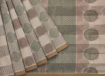 Beige Cream Handloom Pure Kovai Cotton Saree