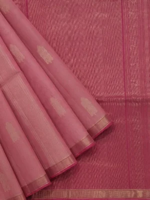 Candy Pink Handloom Pure Silk Cotton Saree