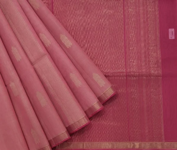 Candy Pink Handloom Pure Silk Cotton Saree