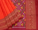 Pure Handloom Soft Silk Saree In Coral Orange