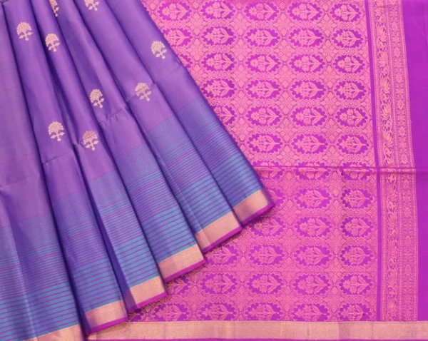 Pure Handloom Soft Silk Saree In Dual Violet Shade