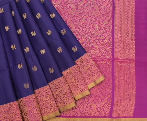 Pure Handloom Soft Silk Saree In Ink Blue