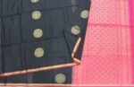 Pure Handloom Soft Silk Saree In Jet Black