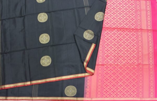 Pure Handloom Soft Silk Saree In Jet Black