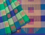 Pure Handloom Kovai Cotton Saree In Kattam Design