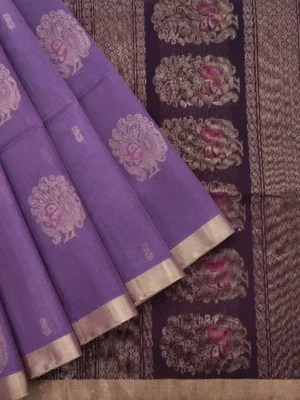 Lavender Handloom Pure Silk Cotton Saree