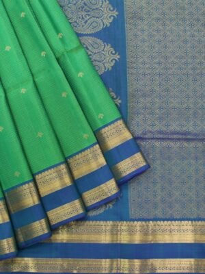 Pure Handloom Soft Silk Saree In Leaf Green Shade