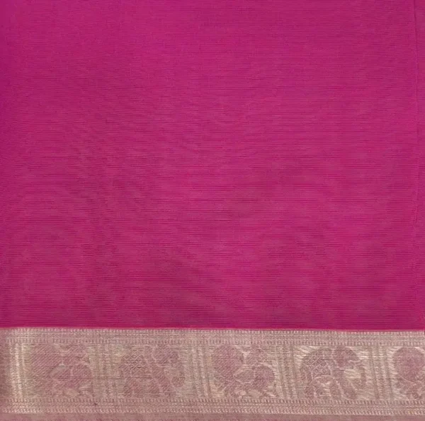 Pure Handloom Kovai Cotton Saree In Magenta Pink