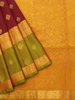 Pure Handloom Soft Silk Saree In Deep Maroon