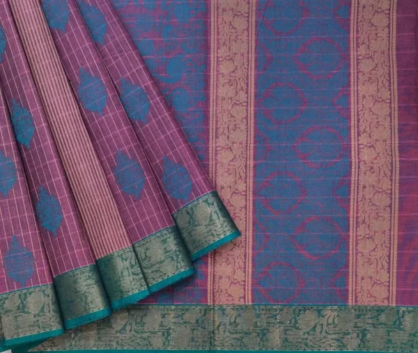 Pure Handloom Kovai Cotton Saree In Mauve