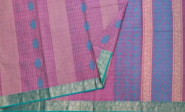 Pure Handloom Kovai Cotton Saree In Mauve