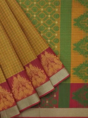 Mustard Yellow Pure Kovai Cotton Saree