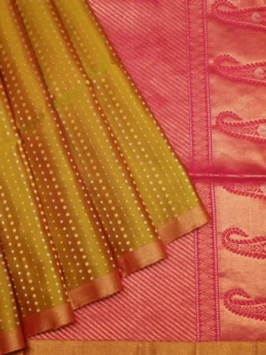 Mustard Yellow Pure Soft Silk Saree