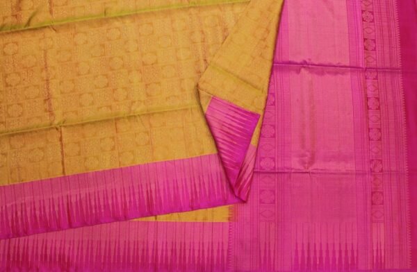 Pure Handloom Soft Silk Saree In Mustard Yellow Shade