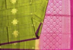 Pure Handloom Soft Silk Saree In Olive Green