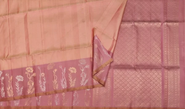 Pure Handloom Soft Silk Saree In Peach Pink