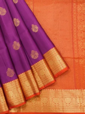 Pure Handloom Soft Silk Saree In Rich Purple