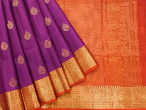 Pure Handloom Soft Silk Saree In Rich Purple