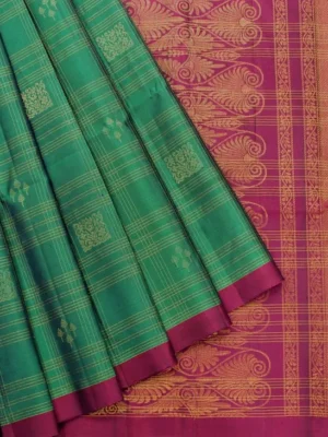 Pure Handloom Soft Silk Saree In Teal Shade