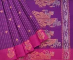 Pure Handloom Kovai Cotton Saree In Violet Purple